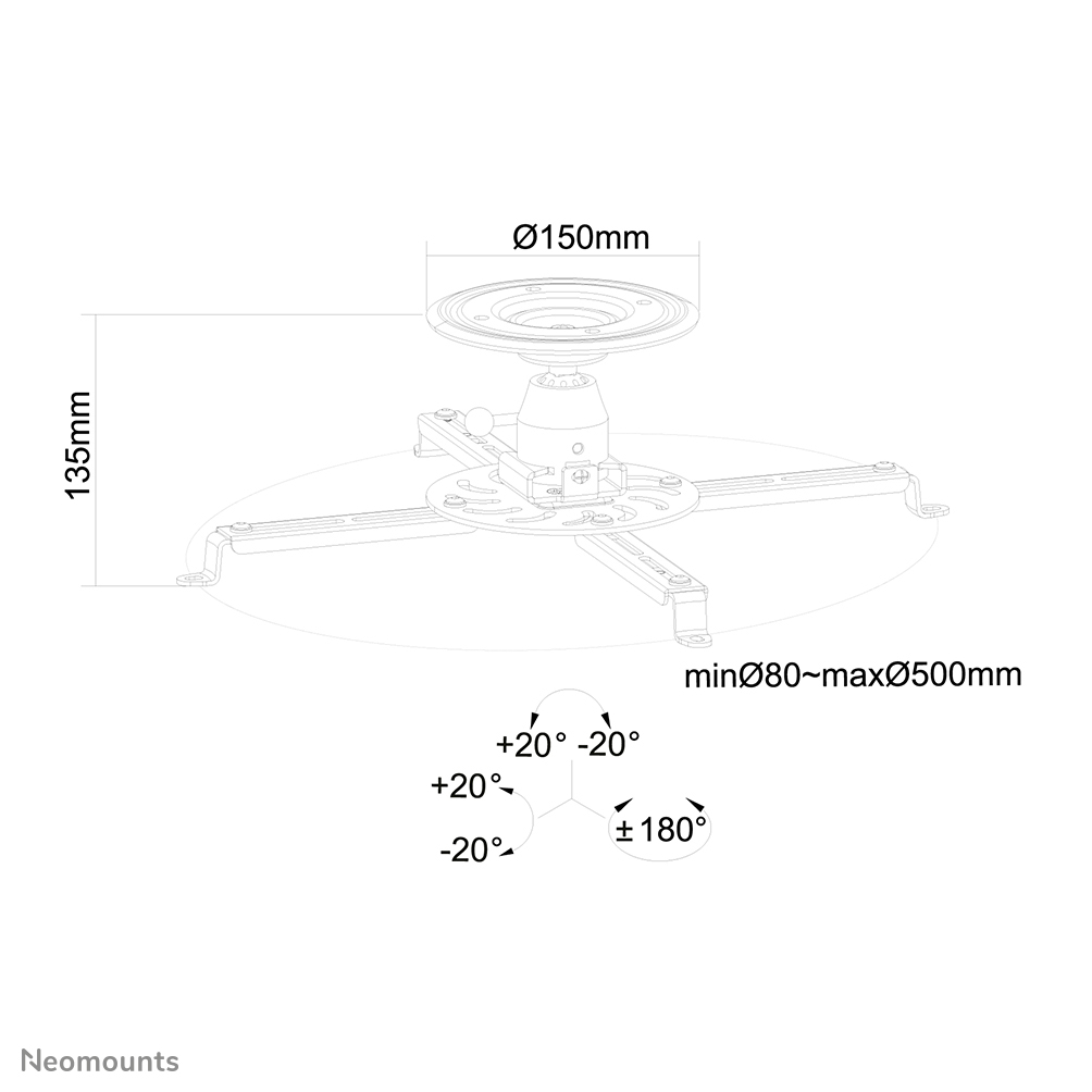 Neomounts projector plafondsteun
